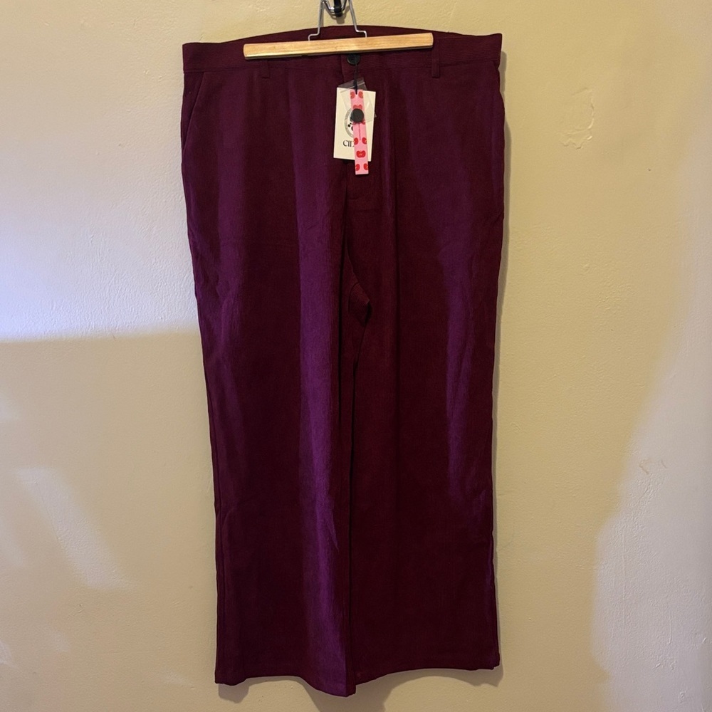 Cider Men's Corduroy Pants in Deep Burgundy